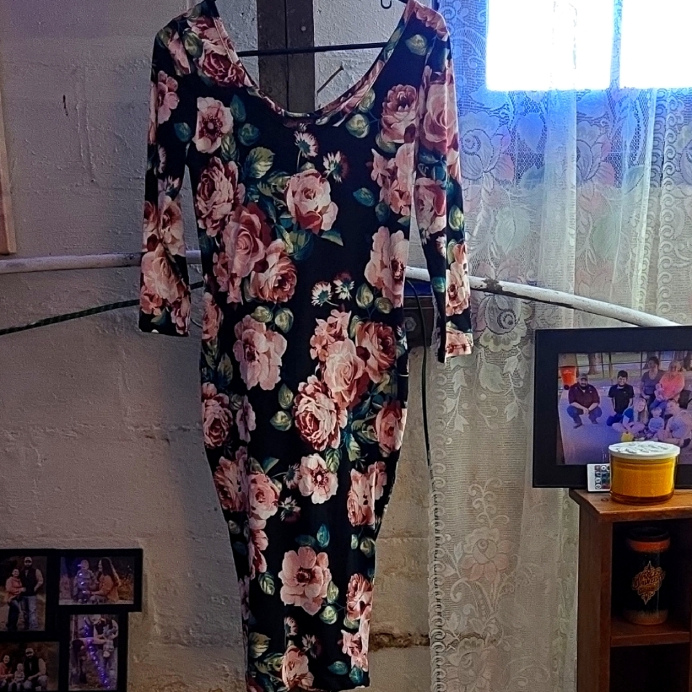 Floral Black Dress